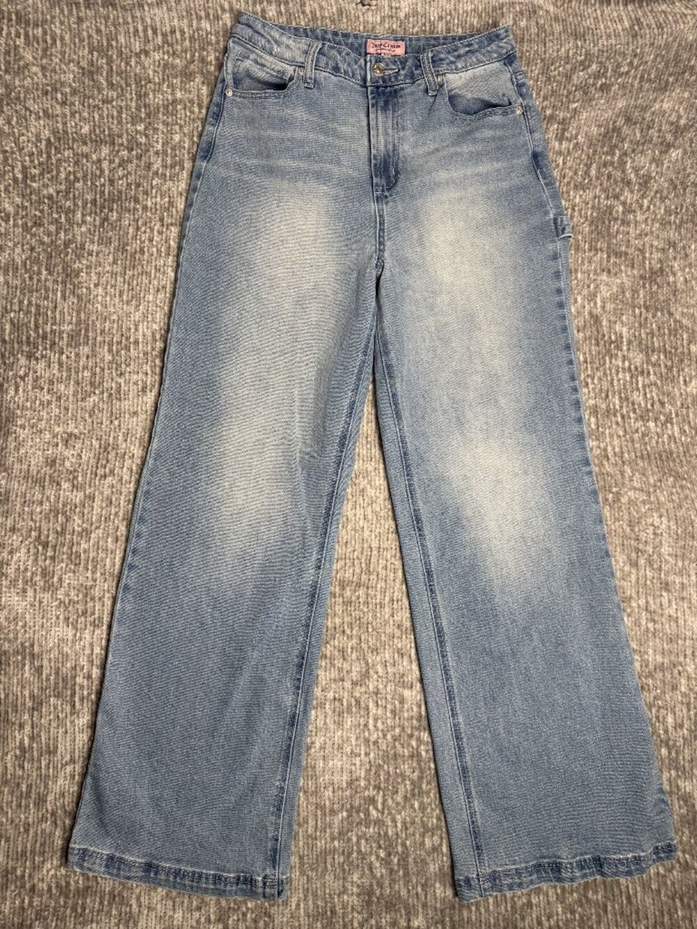 Juicy Couture Abbot Medium Wash Hammer Loop Wide Leg Jeans 30 Y2K